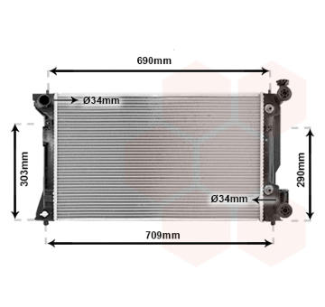 Chladič, chlazení motoru VAN WEZEL 53002293