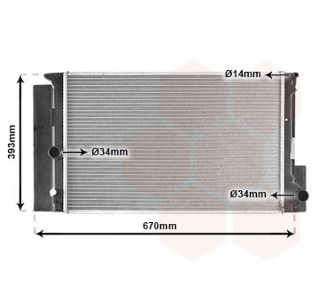 Chladič, chlazení motoru VAN WEZEL 53002397