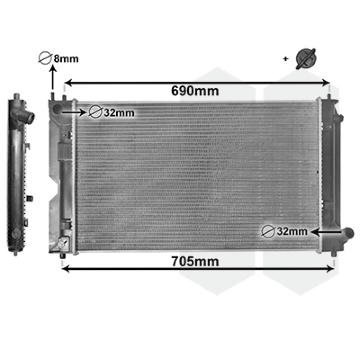 Chladič, chlazení motoru VAN WEZEL 53002403