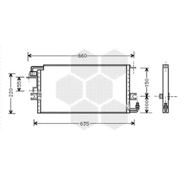 Kondenzátor, klimatizace VAN WEZEL 53005198