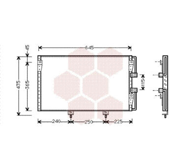 Kondenzátor, klimatizace VAN WEZEL 53005226