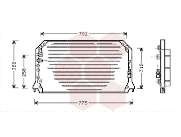 Kondenzátor, klimatizace VAN WEZEL 53005254