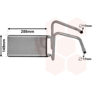 Výměník tepla, vnitřní vytápění VAN WEZEL 53006714