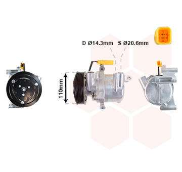 Kompresor, klimatizace VAN WEZEL 5300K734