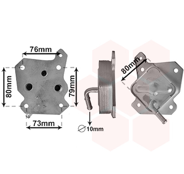 Olejový chladič, motorový olej VAN WEZEL 53013701