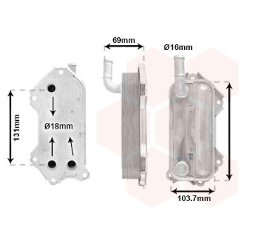 Olejový chladič, motorový olej VAN WEZEL 53013702