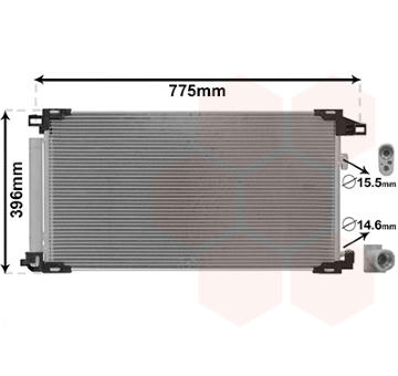Kondenzátor, klimatizace VAN WEZEL 53015703