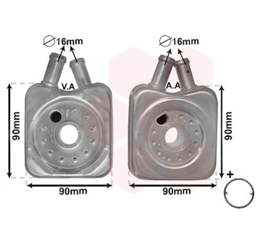 Olejový chladič, motorový olej VAN WEZEL 58003106