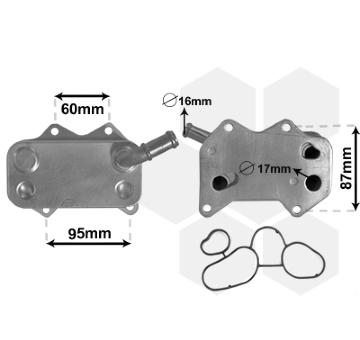 Olejový chladič, motorový olej VAN WEZEL 58003329