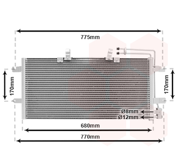Kondenzátor, klimatizace VAN WEZEL 58005195