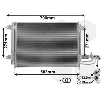 Kondenzátor, klimatizace VAN WEZEL 58005209