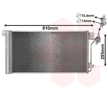 Kondenzátor, klimatizace VAN WEZEL 58005236