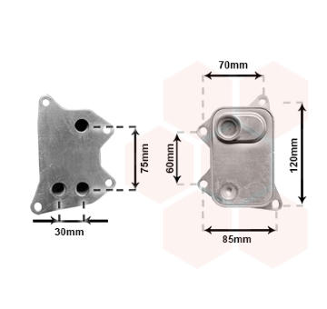 Olejový chladič, motorový olej VAN WEZEL 58013723