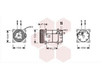 Kompresor, klimatizace VAN WEZEL 5900K109