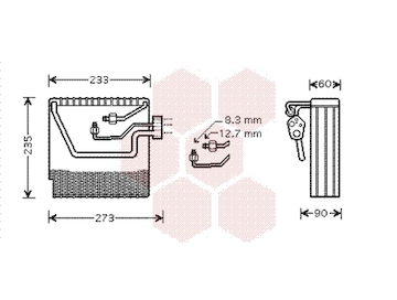 Výparník, klimatizace VAN WEZEL 5900V111