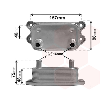 Olejový chladič, motorový olej VAN WEZEL 59013701