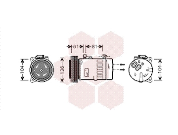 Kompresor, klimatizace VAN WEZEL 7300K005