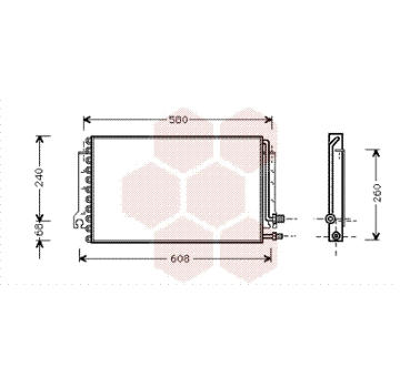 Kondenzátor, klimatizace VAN WEZEL 74005024
