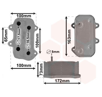 Olejový chladič, motorový olej VAN WEZEL 74013701