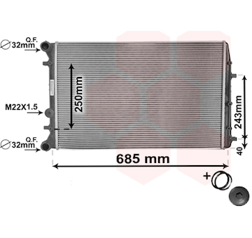 Chladič, chlazení motoru VAN WEZEL 76002008