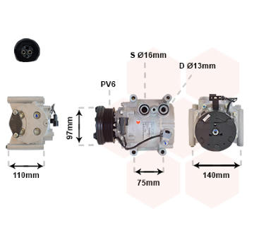 Kompresor, klimatizace VAN WEZEL 7700K025