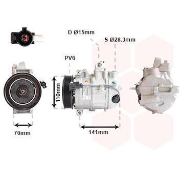 Kompresor, klimatizace VAN WEZEL 7701K701