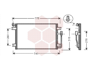 Kondenzátor, klimatizace VAN WEZEL 81005031