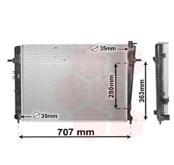 Chladič, chlazení motoru VAN WEZEL 82002328