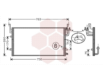 Kondenzátor, klimatizace VAN WEZEL 82005135