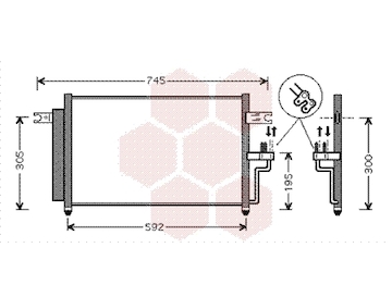 Kondenzátor, klimatizace VAN WEZEL 82005165