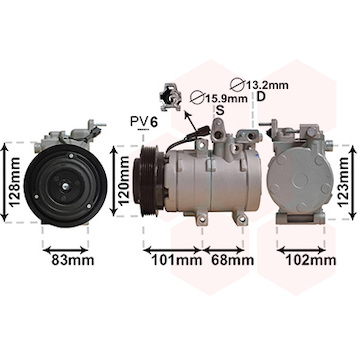 Kompresor, klimatizace VAN WEZEL 8200K123