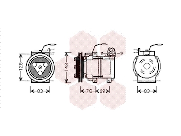 Kompresor, klimatizace VAN WEZEL 8200K124