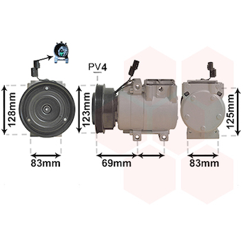 Kompresor, klimatizace VAN WEZEL 8200K198