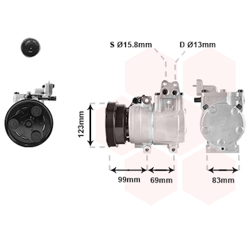 Kompresor, klimatizace VAN WEZEL 8200K221