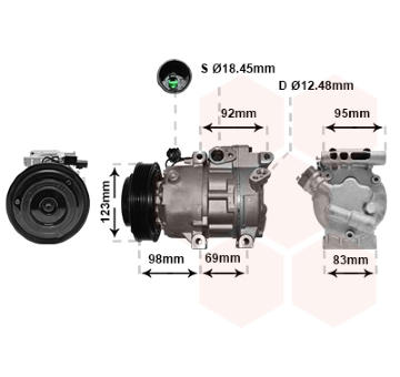 Kompresor, klimatizace VAN WEZEL 8200K239