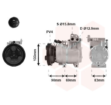 Kompresor, klimatizace VAN WEZEL 8200K250