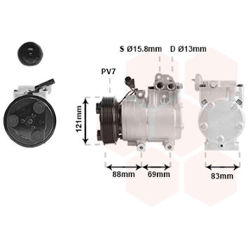 Kompresor, klimatizace VAN WEZEL 8200K258