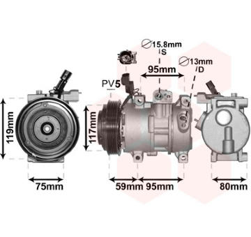 Kompresor, klimatizace VAN WEZEL 8200K319