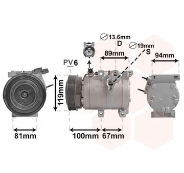 Kompresor, klimatizace VAN WEZEL 8200K341