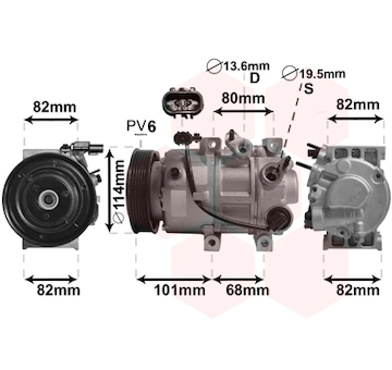 Kompresor, klimatizace VAN WEZEL 8200K377