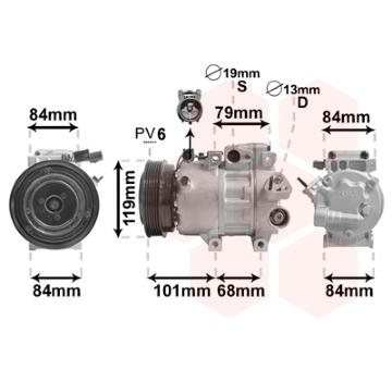 Kompresor, klimatizace VAN WEZEL 8200K422