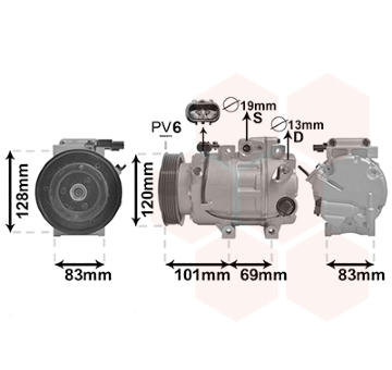 Kompresor, klimatizace VAN WEZEL 8200K439