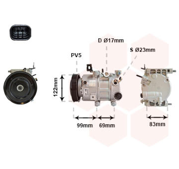 Kompresor, klimatizace VAN WEZEL 8201K717