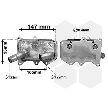 Olejový chladič, motorový olej VAN WEZEL 83003215