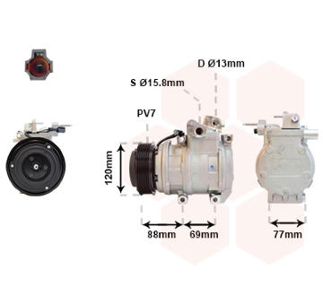 Kompresor, klimatizace VAN WEZEL 8300K117