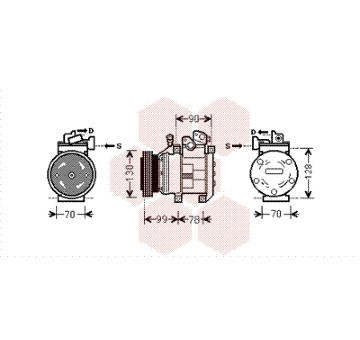 Kompresor, klimatizace VAN WEZEL 8300K130