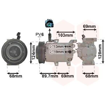 Kompresor, klimatizace VAN WEZEL 8300K159