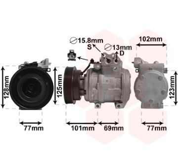 Kompresor, klimatizace VAN WEZEL 8300K211