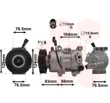 Kompresor, klimatizace VAN WEZEL 8300K242