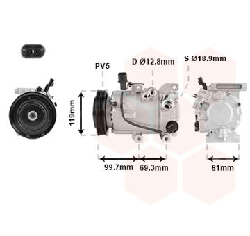 Kompresor, klimatizace VAN WEZEL 8301K709